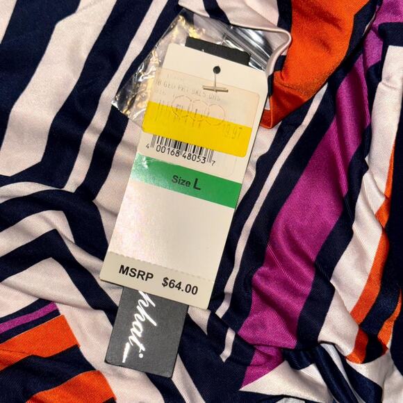 VTG Y2K Baby Phat Dress Women's Large Multicolor Retro Mod Geometric Cutout Back - Picture 4 of 11